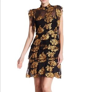 {Romeo & Juliet} Black & Gold Floral Dress